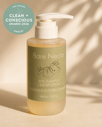 Bare Nectar Kids shampoo and body wash + Clean and Conscious Awards Finalist Rosette  