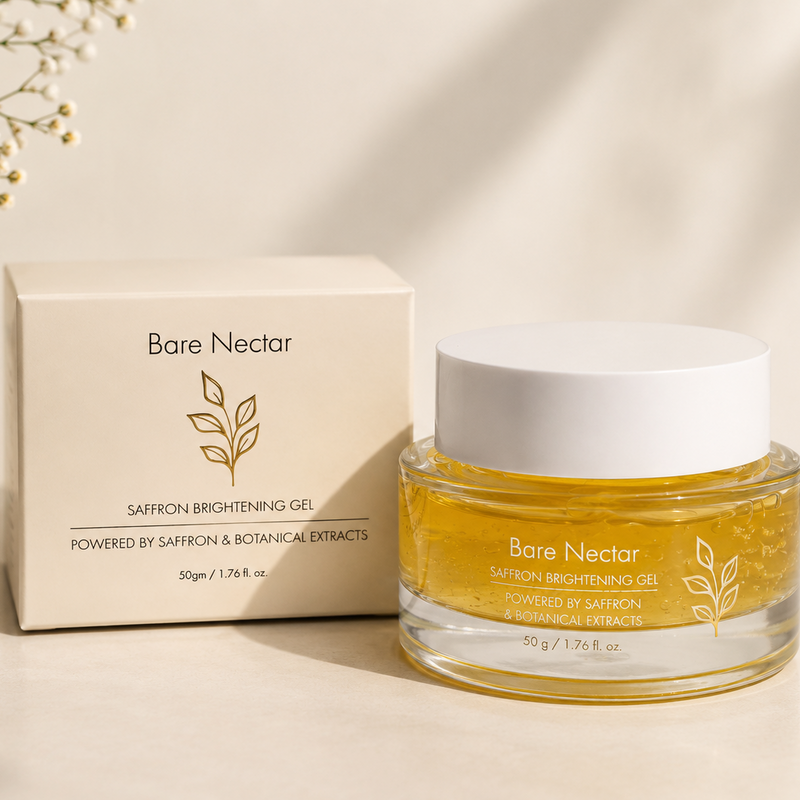 Bare Nectar Saffron Brightening Gel jar and box