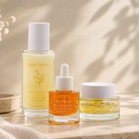 Bare Nectar Saffron Brightening Ritual Set - serum gel cleanser trio