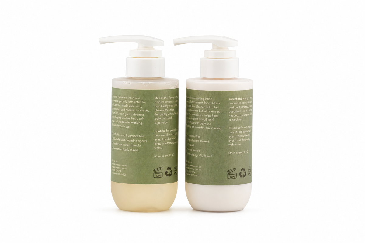 Bare Nectar Kids Daily Ritual shampoo, body wash and moisturising lotion